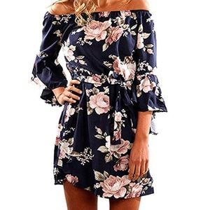 🌟NEW Women's off shoulder floral shift dress
